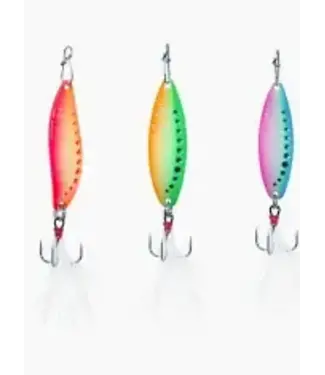 CLAM CORPORATION CLAM OUTDOORS LEECH FLUTTER SPOON KIT 1/16OZ SZ12 GLOW