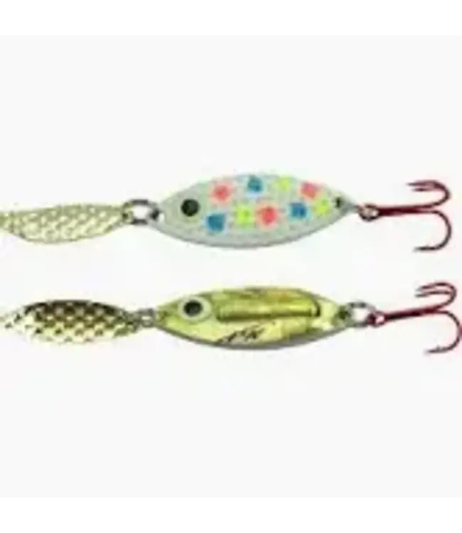 PK Lures PK Lures Rattling, Spoon, 1/4 oz, Wonder Bread Glow