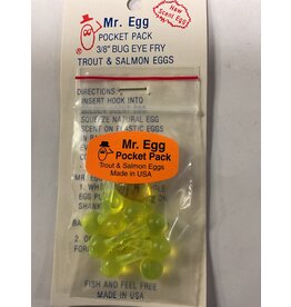 Mr. Egg Mr. Egg Pocket Pack Chartreuse Bug Eye Fry 3/8