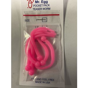 Mr. Egg Mr. Egg Pocket Pack Teaser Worm Bubblegum/Bubblegum Tail 3.5"