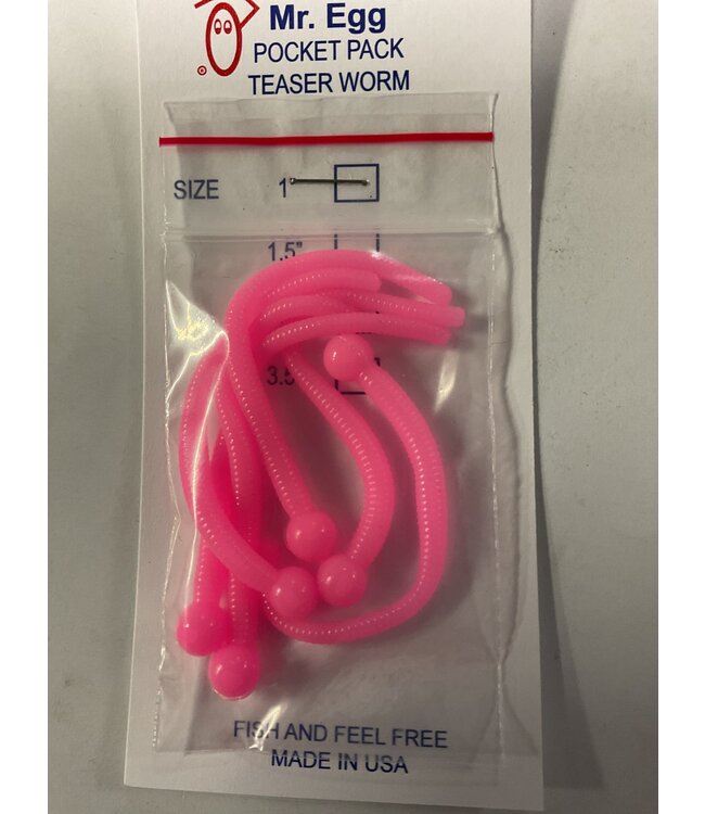 Mr. Egg Mr. Egg Pocket Pack Teaser Worm Bubblegum/Bubblegum Tail 3.5"
