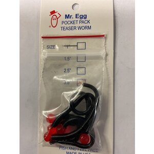 Mr. Egg Mr. Egg Pocket Pack Teaser Worm Red/Black Tail 3.5"