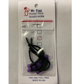 Mr. Egg Mr. Egg Pocket Pack Teaser Worm Purple/Black Tail 2.5"