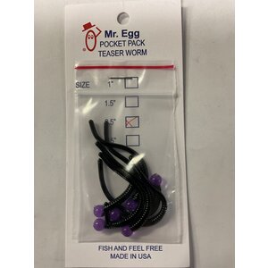 Mr. Egg Mr. Egg Pocket Pack Teaser Worm Purple/Black Tail 2.5"