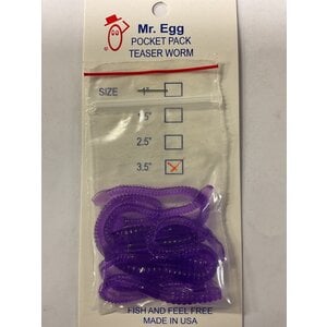 Mr. Egg Mr. Egg Pocket Pack Teaser Worm Purple/Purple Tail 3.5"