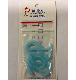 Mr. Egg Mr. Egg Pocket Pack Teaser Worm Light Blue/Bubblegum Tail 3.5"