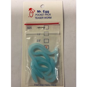 Mr. Egg Mr. Egg Pocket Pack Teaser Worm Light Blue/Bubblegum Tail 3.5"