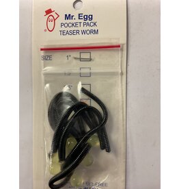Mr. Egg Mr. Egg Pocket Pack Teaser Worm Light Chartreuse/Black Tail 3.5"