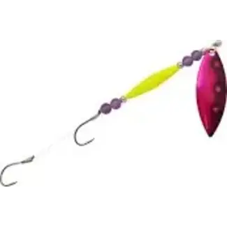 Three D Worm Harness (W4BB-NUPP-C) THREE D WORM HARNESS BOTTOM BOUNCE #4 WILLOW NUCLEAR PINK PURPLE HOLOGRAM COPPER BACK