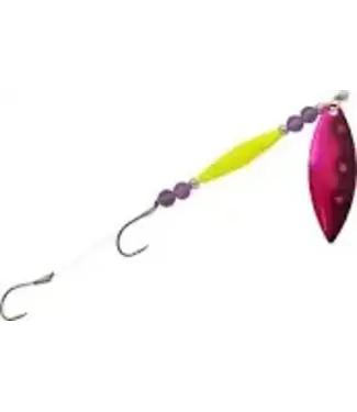 Three D Worm Harness (W4BB-NUPP-C) THREE D WORM HARNESS BOTTOM BOUNCE #4 WILLOW NUCLEAR PINK PURPLE HOLOGRAM COPPER BACK