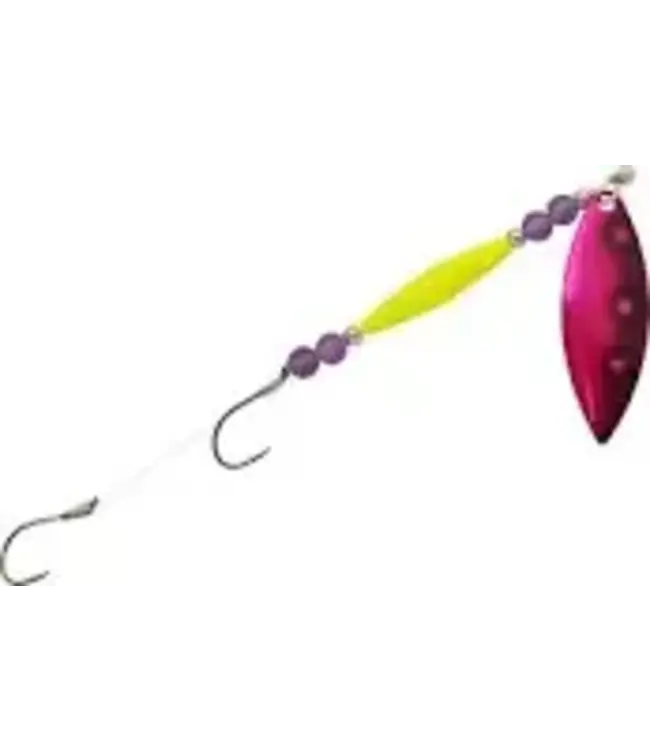 Three D Worm Harness (W4BB-NUPP-C) THREE D WORM HARNESS BOTTOM BOUNCE #4 WILLOW NUCLEAR PINK PURPLE HOLOGRAM COPPER BACK