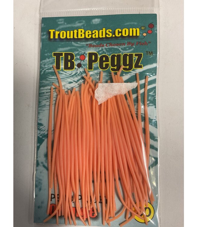 TroutBeads TROUTBEADS  T/B PEGGZ (tm) 50ct RUBBER TOOTHPICKS TRANS ORANGE