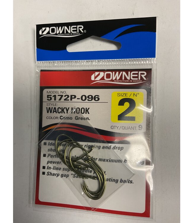 OWNER AMERICAN CORPORATION Owner Wacky Hook - Camo Green 2-9pk