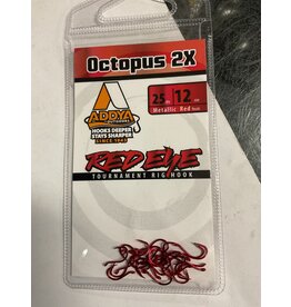 Addya Outdoors Inc. Addya Octopus Hook, Red, Reversed Sz12, 2X - 25PK