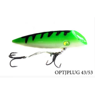OPTI TACKLE OPTI J-PLUG 5" GREEN TOP/GLOW BELLY /BLACK LADDER