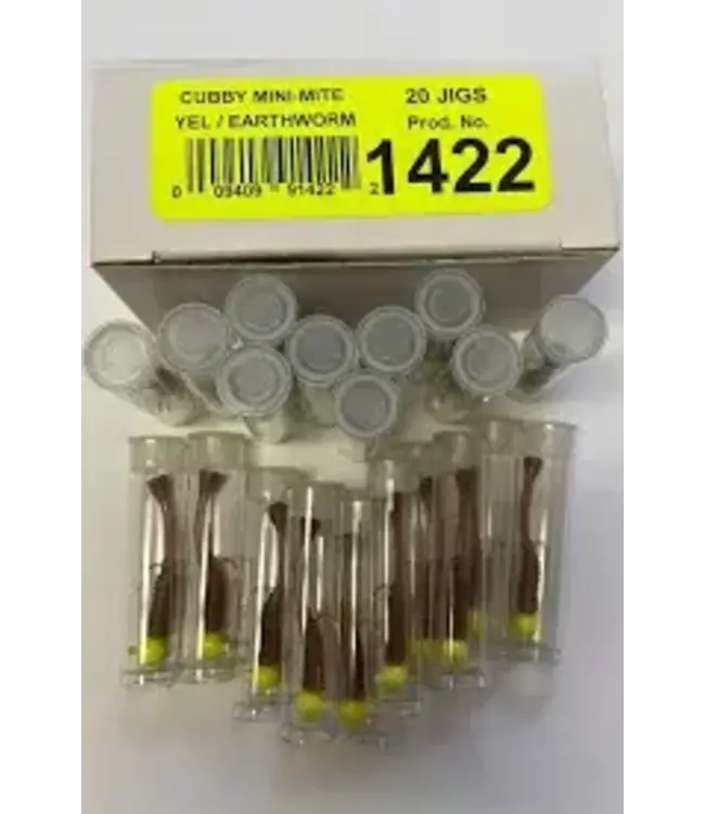 CUBBY FISHING 1422    CUBBY MINI-MITE YELLOW / EARTHWORM