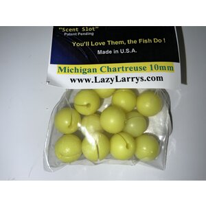 Lazy Larry's 10MM LAZY LARRY'S BEADS MICHIGAN CHARTREUSE