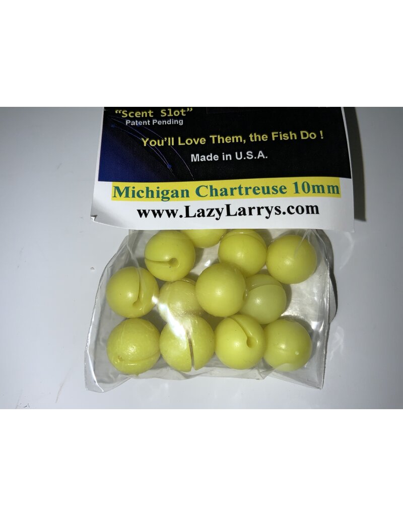 Lazy Larry's 10MM LAZY LARRY'S BEADS MICHIGAN CHARTREUSE