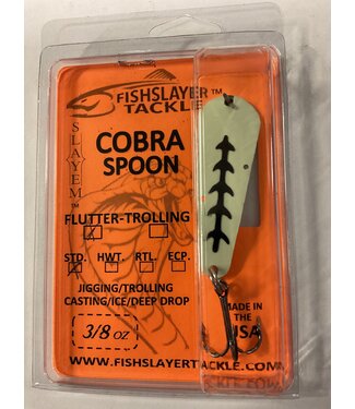 COBRA FLUTTER SPOON RIB EYE UV GLOW 3/8oz