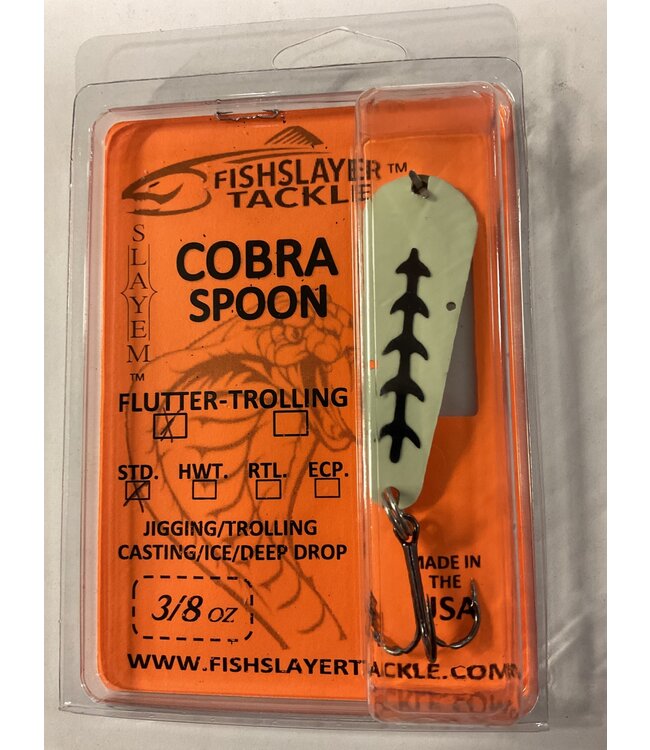 COBRA FLUTTER SPOON RIB EYE UV GLOW 3/8oz