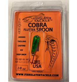 FISHSLAYER TACKLE COBRA FLUTTER SPOON MEAN GREEN 1/8 ooz