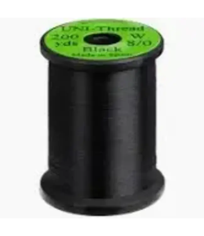 (U8S100) UNI-THREAD 8/0, 72 DENIER POLYESTER BLACK