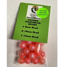 CUSTOM STEELHEAD BEADS CUSTOM STEELHEAD BEADS PEACHY ORANGE KRACK UV 10MM