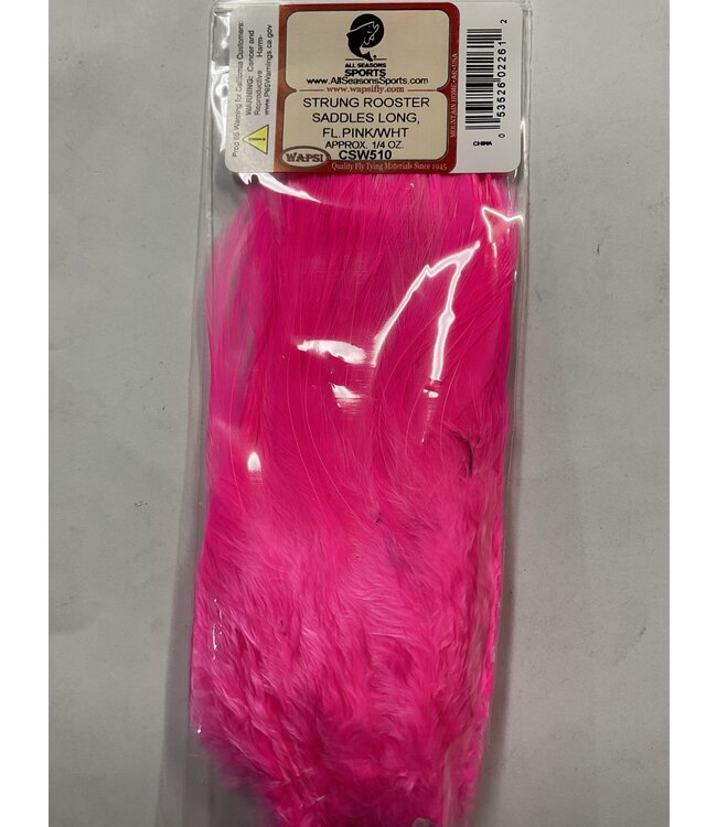 Wapsi (CSW510) STRUNG ROOSTER SADDLES LONG, FL.PINK/WHT