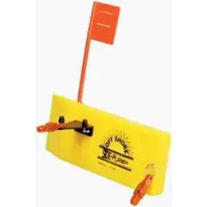 OFF SHORE TACKLE OFFSHORE SST PRO MAG PLANER BOARD (LEFT) , YELLOW, 13.5" X 4" X 1.25",INCL. FLAG, OR18, OR16