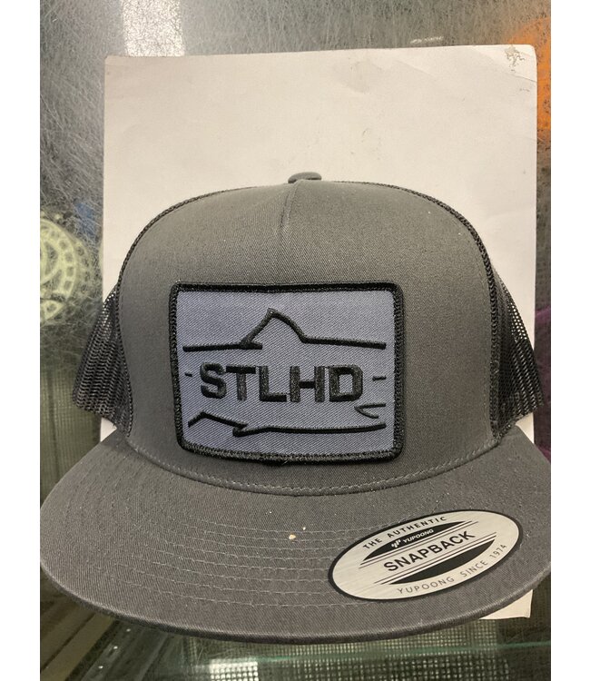 STLHD GHOST FLAT BILL TRUCKER GREY/CHARCOAL HAT 1586