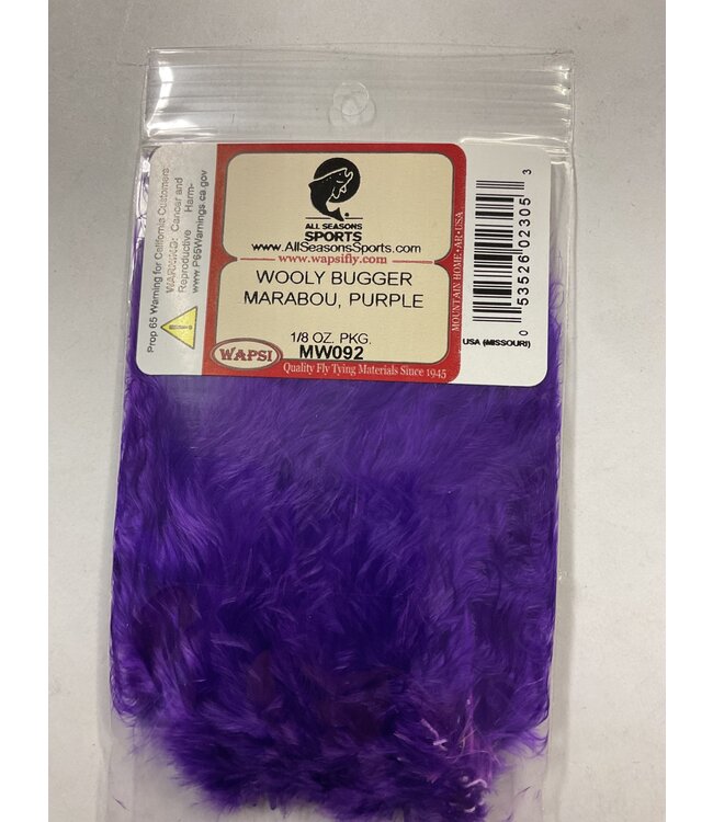 Wapsi (MW092) WOOLY BUGGER MARABOU, PURPLE