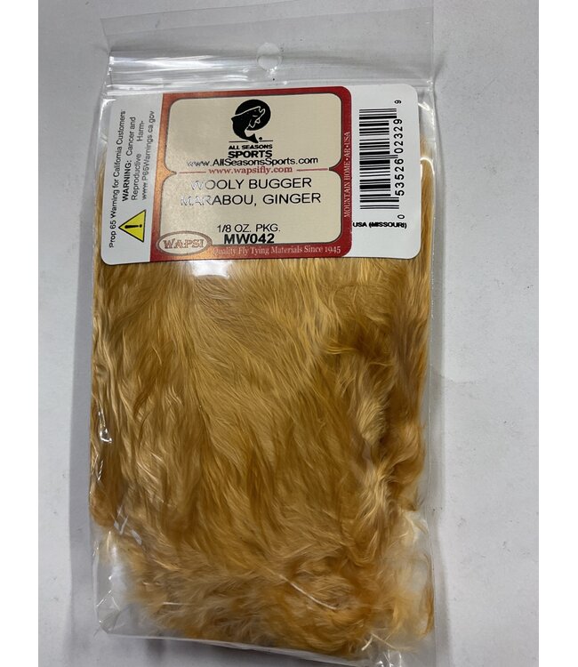Wapsi WOOLY BUGGER MARABOU, GINGER (MW042)