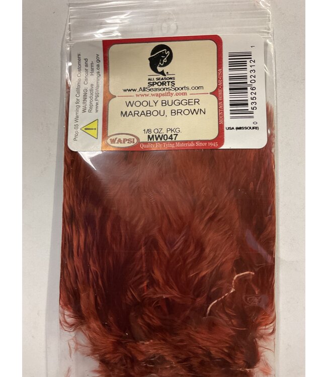 Wapsi (MW047) WOOLY BUGGER MARABOU, BROWN