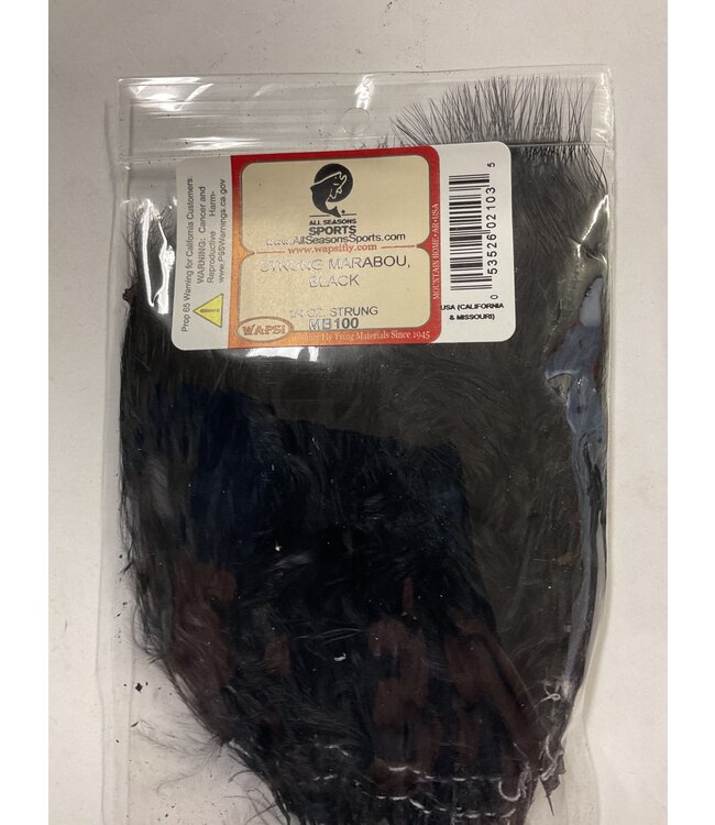 Wapsi (MB100) STRUNG MARABOU, BLACK