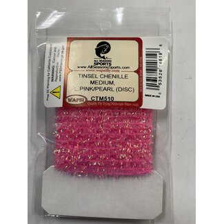 Wapsi (CTM510) TINSEL CHENILLE MEDIUM, FL.PINK/PEARL