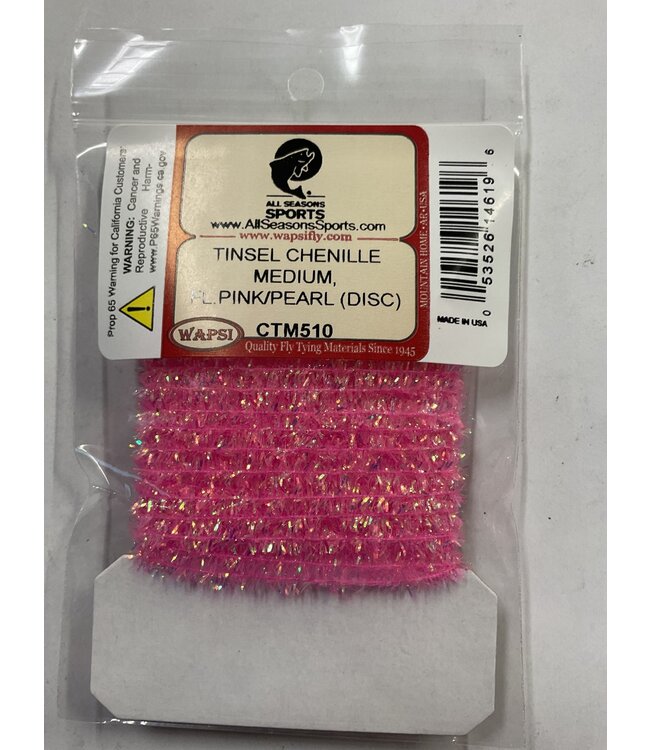 Wapsi (CTM510) TINSEL CHENILLE MEDIUM, FL.PINK/PEARL