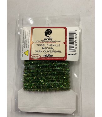 Wapsi (CTM901) TINSEL CHENILLE MEDIUM, DARK.OLIVE/PEARL