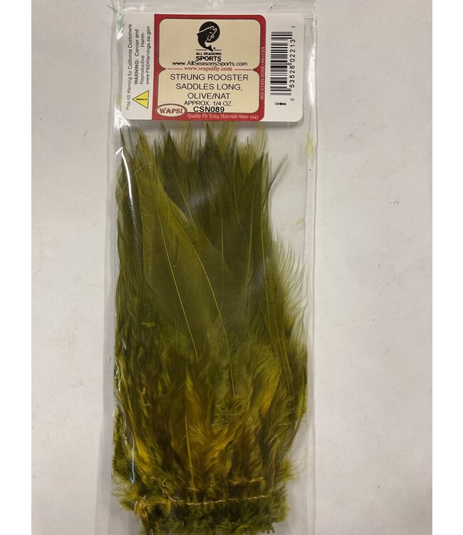 Wapsi STRUNG ROOSTER SADDLES LONG, OLIVE/NAT  CSN089