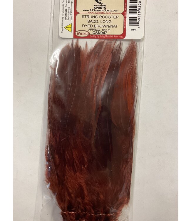 Wapsi (CSN047) STRUNG ROOSTER SADD. LONG, DYED BROWN/NAT