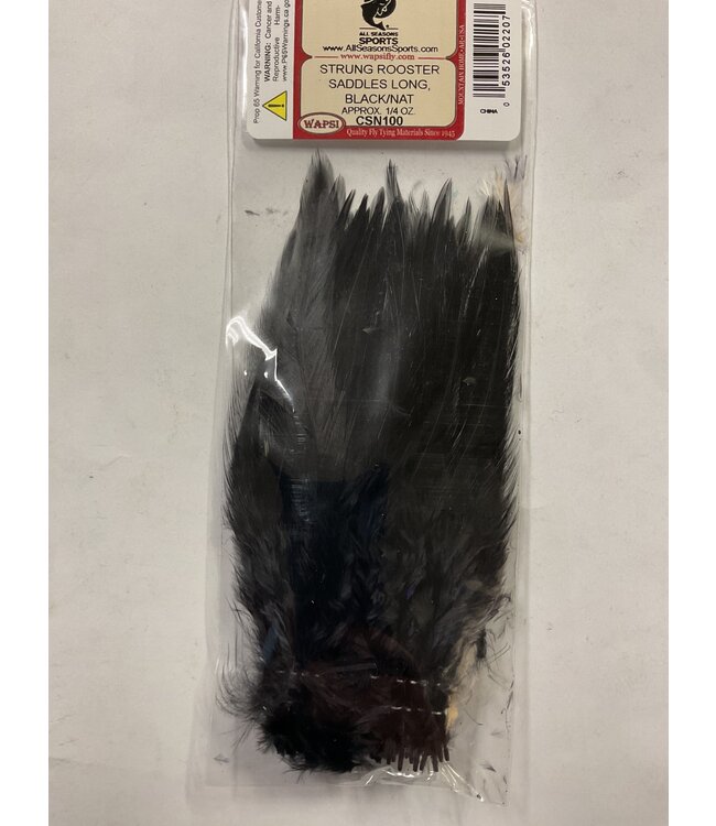 Wapsi (CSN100) STRUNG ROOSTER SADDLES LONG, BLACK/NAT