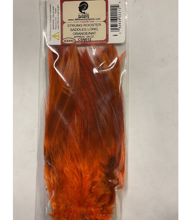 Wapsi (CSN012) STRUNG ROOSTER SADDLES LONG, ORANGE/NAT