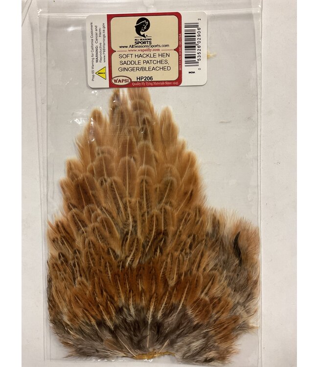 Wapsi SOFT HACKLE HEN SADDLE PATCHES, GINGER HP206