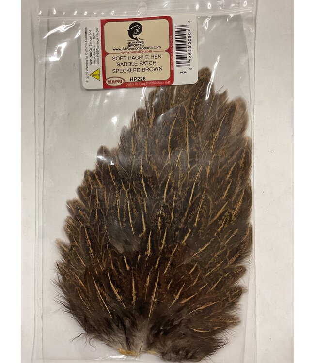 Wapsi SOFT HACKLE HEN SADDLE PATCH, SPECKLED.BROWN  HP226