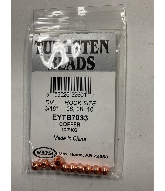 Wapsi TUNGSTEN BOMB.BEADS, 3/16" COPPER (EYTB7033)