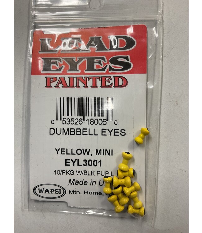 Wapsi (EYL3001) DUMBBELL EYES PAINTED YELLOW MINI