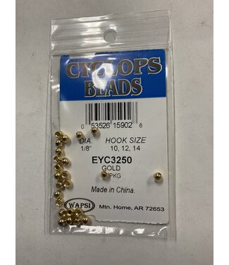 Wapsi CYCLOPS  BEADS 1/8" GOLD PLATED (EYC3250)