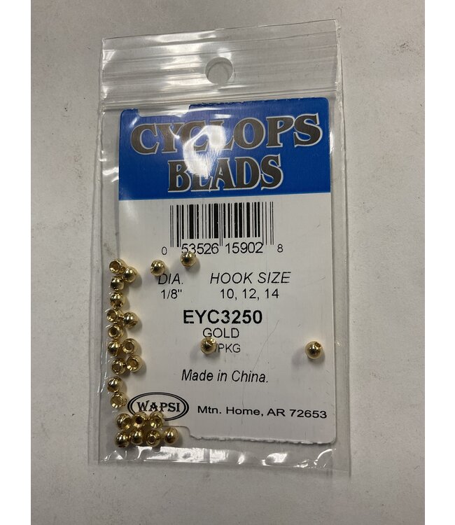 Wapsi CYCLOPS  BEADS 1/8" GOLD PLATED (EYC3250)