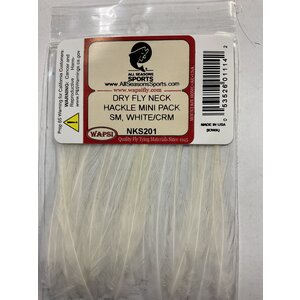 Wapsi DRY FLY NECK HACKLE MINI PACK SM, WHITE/CRM NKS201