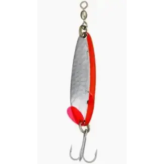 Luhr-Jensen LUHR-JENSEN KROCODILE SPOON 5/8OZ HAMMERED CHROME ORANGE SIDE STRIPE