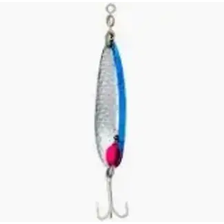 Luhr-Jensen LUHR-JENSEN KROCODILE SPOON 5/8OZ HAMMERED CHROME NEON BLUE SIDE STRIPE